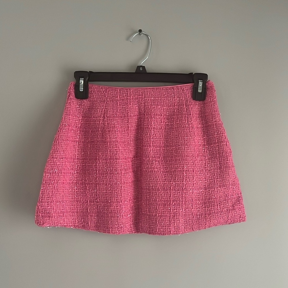 Pink sparkly shein, mini skirt, zipper new without tags